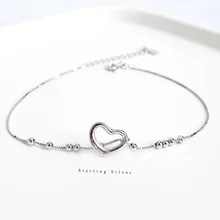 ZOBEI 925 пробы Серебряный круг ножные браслеты для женщин круглые геометрические металлические цепи ювелирные украшения подарок на день рождения