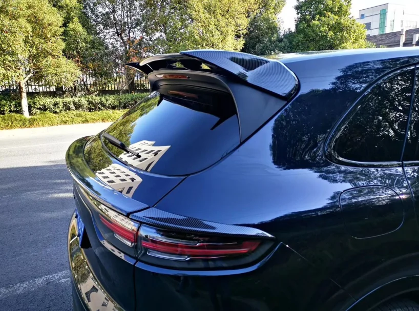 Для нового Porsche Cayenne спойлер заднего крыла Спойлер паста установка углеродного волокна материал задняя крыша багажник спойлер-UP