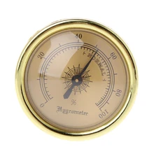 Гигрометр для измерения влажности и курения, увлажняющий, 45 мм, Круглый, золотой, 35ED