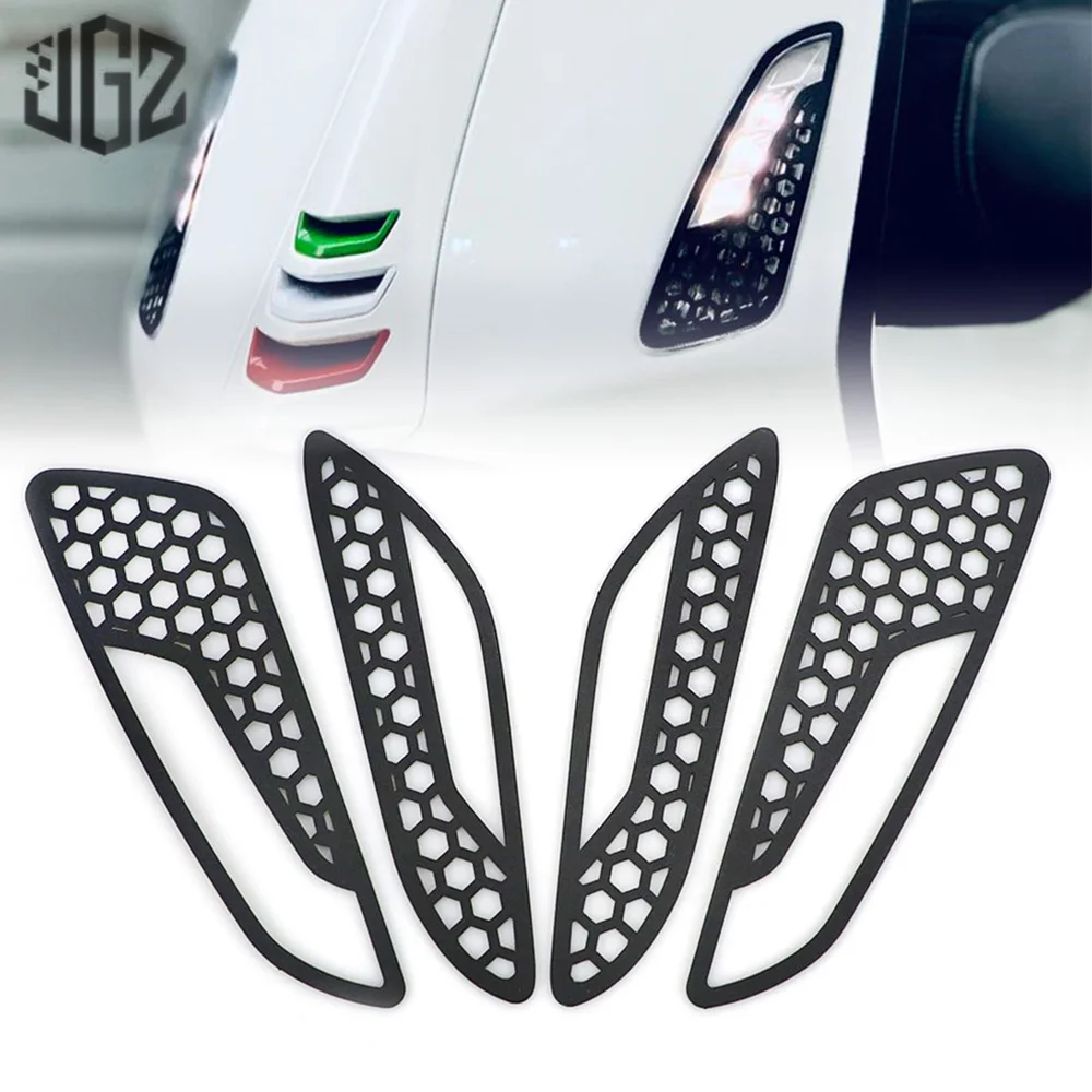 4pcs Motorcycle Front Rear Turn Signal Light Net Trim Protector Guard