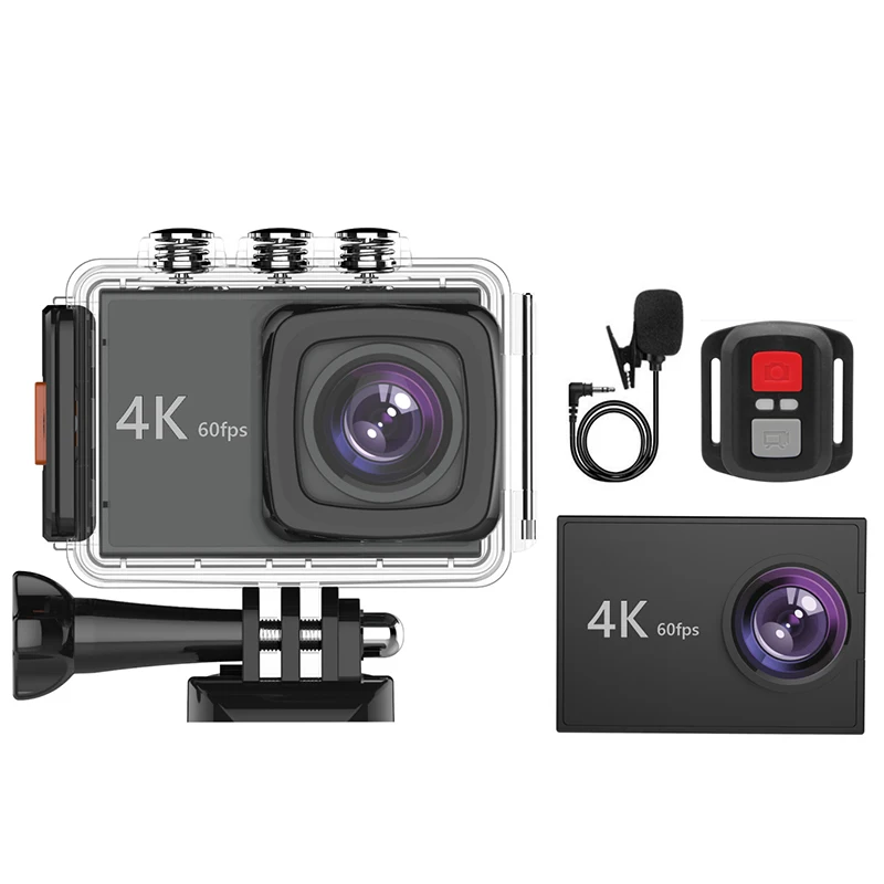 Экшн-камера K90 4K/60Fps 20 МП Ultra HD 4K Спортивная Wi-Fi Sn с голосовым управлением EIS 40M