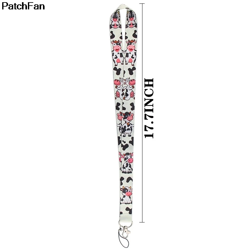 20 шт./лот A2412 Patchfan мультфильм животное корова ключ ремешок на шею для ключей ID карты телефона USB держатель Бейджа DIY висячая веревка тесьма