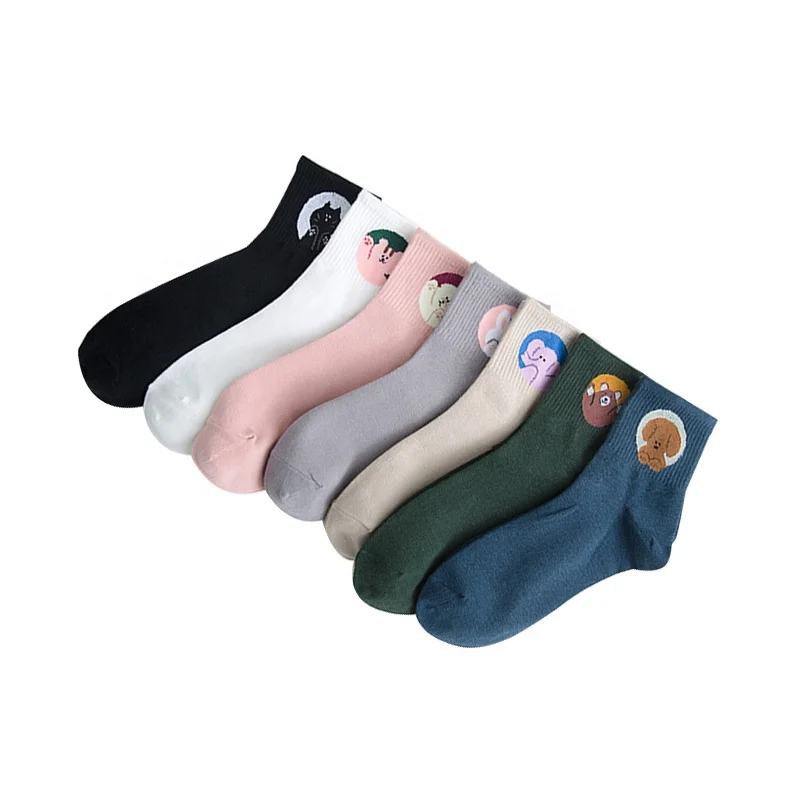 Носки Plusox женские школьные из хлопка Мультяшные короткие носки-лодочки в