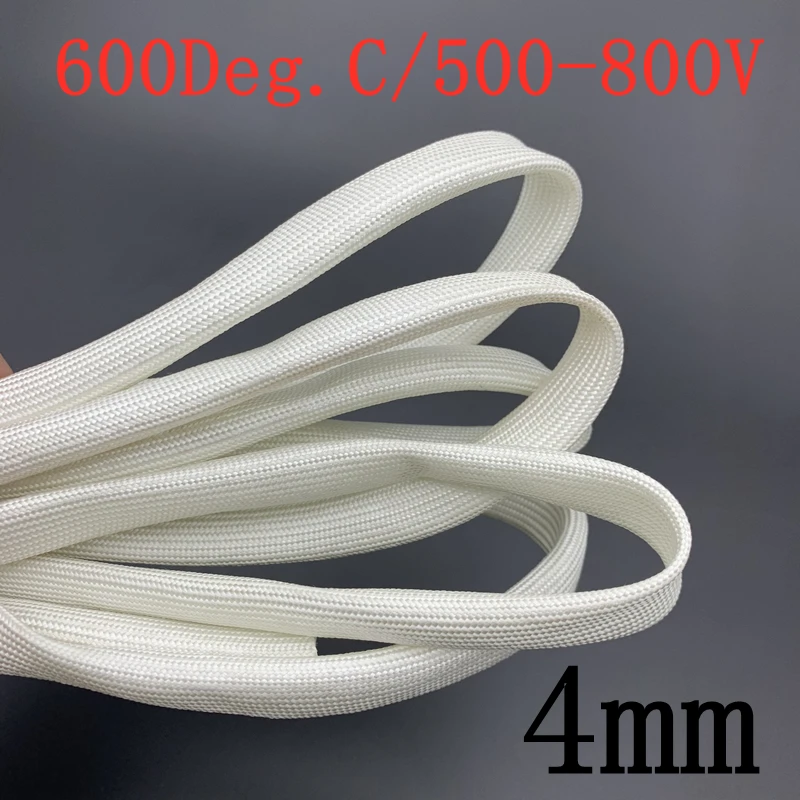 Fiberglass Tube 600Deg.C Dia 4mm HTG Cable Sleeve Soft Chemical Fiber Glass Wire Wrap Protector Insulation High Temperature Pipe |