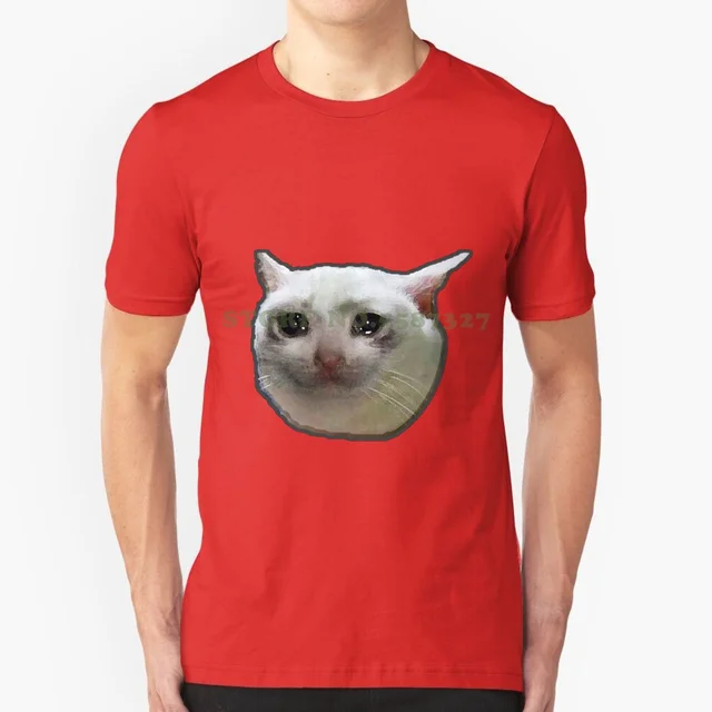 Crying White Cat Cool Design Trendy T 