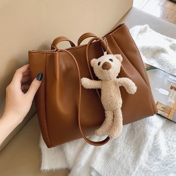 

Large Capacity Shopping Shoulderbag Handbag PU Leather Women's Handbag Ladies Solid Simple Bags Bolsas Casual Shoulder Tote 109