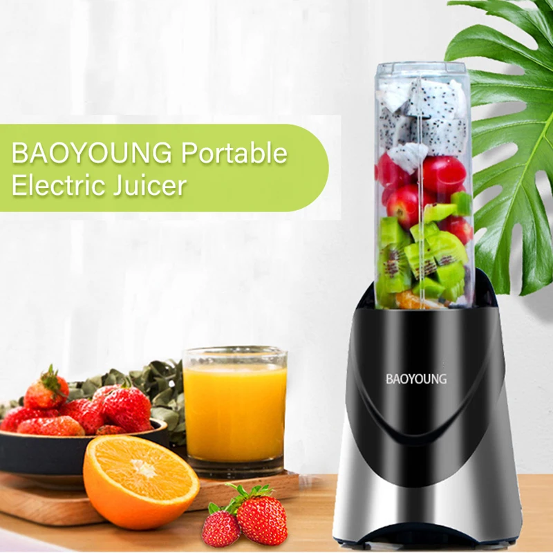 

BAOYOUNG Portable Electric Juicer Fruit Blender Stainless Steel Juice Extractor Milkshake Juice Baby Food Supplement Mixer