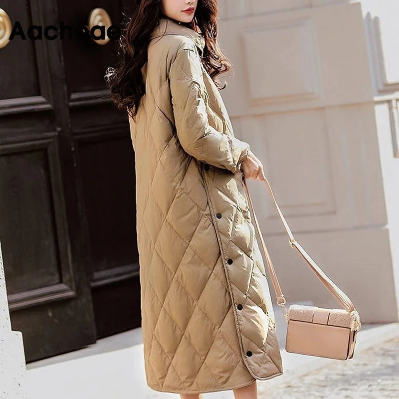 Aachoae Winter Casual Solid Ultra Light Duck Down