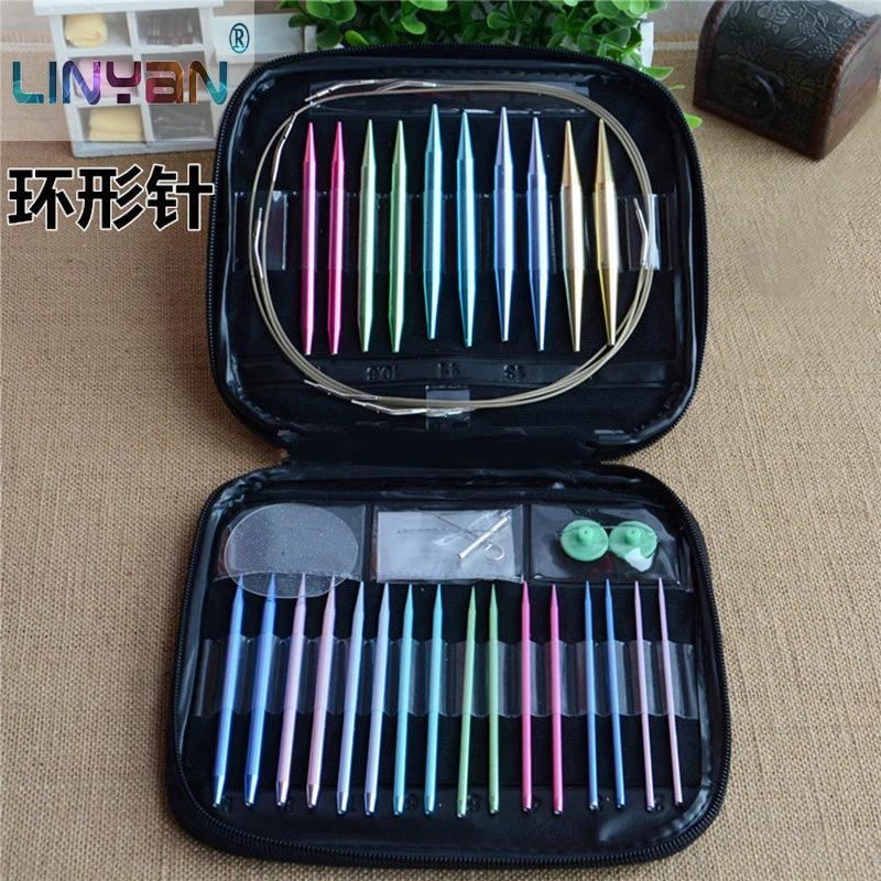 1-set-Detachable-colours-aluminium-oxide-annular-needle-Woolen-yarn-top-grade-weaving-tools-crochet-hook