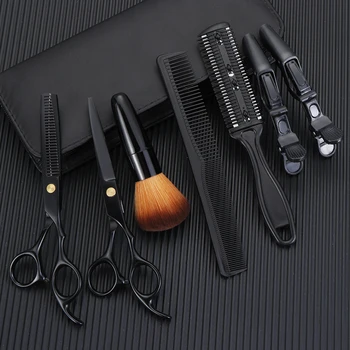 

10 Pcs Hair Cutting Shears Scissors Set , Professional Barber Salon Hairdressing Home 6.7Inch Haircut Thinning Scissors Clip