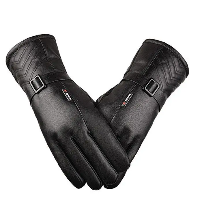 Men Motorcycle Leather Gloves Waterproof Anti-slip Common type, Sport type 30cm Gloves Winter Activity, 25cm