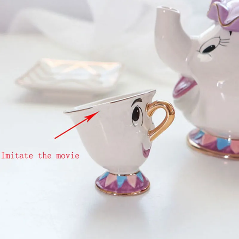 Дисней Красавица и Чудовище Mrs Potts мисс чип фигурка модель керамические чашки и чайники прекрасные рождественские подарки для семьи друзей