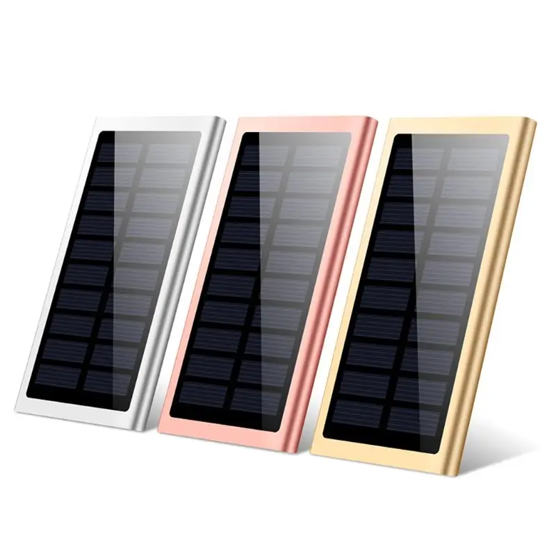 

Mobile Phone Power Bank Caase 10000mAh Dual USB Portable Fast Charge Solar Mobile Power Bank Metal Case DIY Kit (No Battery)