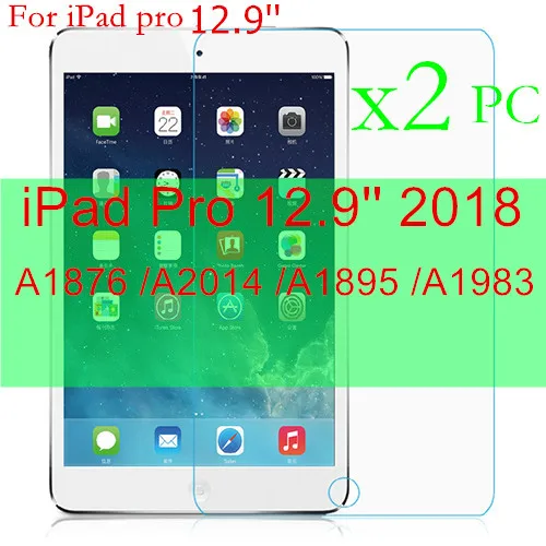 2 шт Защитное стекло для apple ipad air 1 2 pro 9,7 10,5 устойчивая к царапинам Защита экрана для ipad 2, 3, 4 стеклянная пленка - Цвет: iPad Pro 12.9 2018