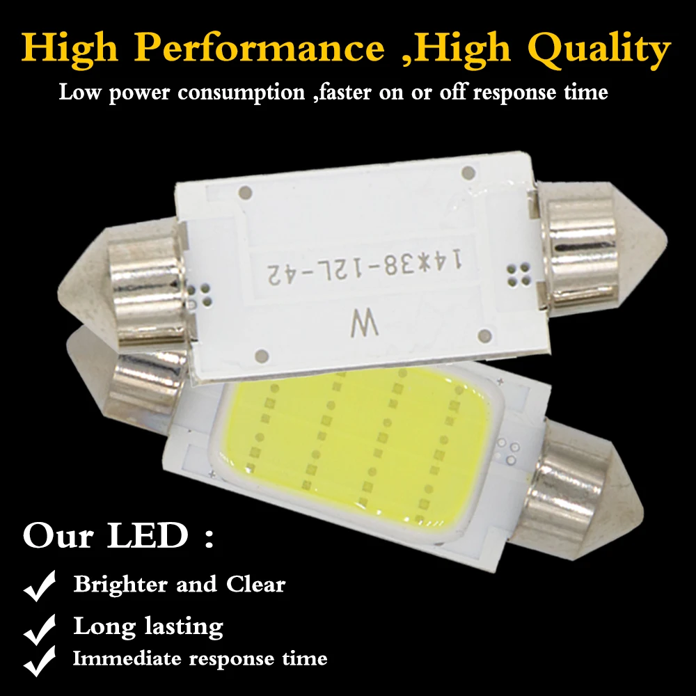 YSY 10pcs Truck LED 24V Auto Dome light Festoon COB 12 Chip 31mm 36mm 39mm 41mm C5W C10W luce interna luce targa 24V