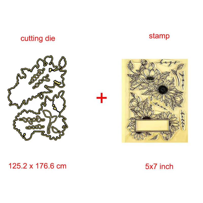 Подсолнух обнимает штампы и штампы металлический трафарет для вырезания штампов набор штампов для DIY скрапбукинга изготовление бумажных открыток ремесла