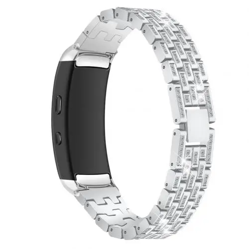 Замена горный хрусталь ремешок для часов браслет декор для samsung gear Fit2 Fit - Цвет: Серебристый