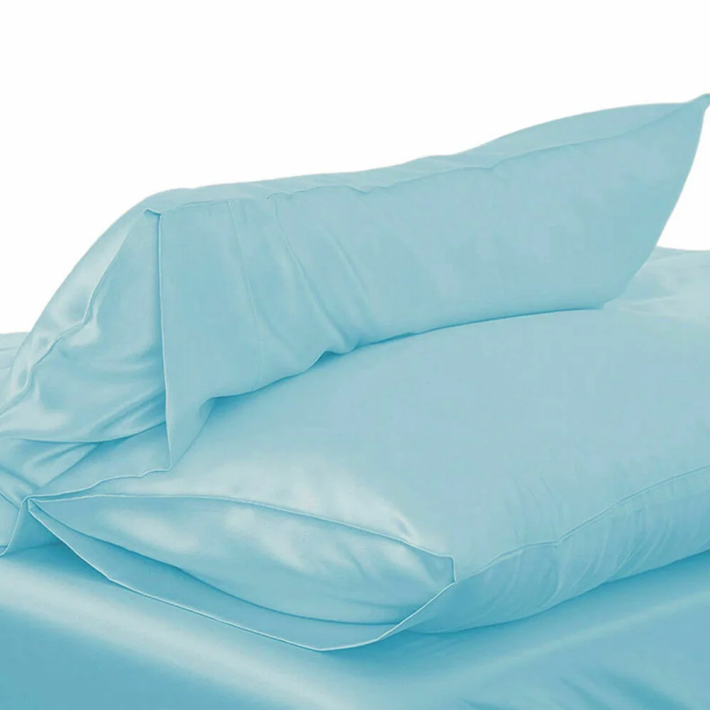 light blue Шелковая подушка чехол однотонные Цвет по поставке товаров для дома постельные принадлежности TP899 - Цвет: light blue