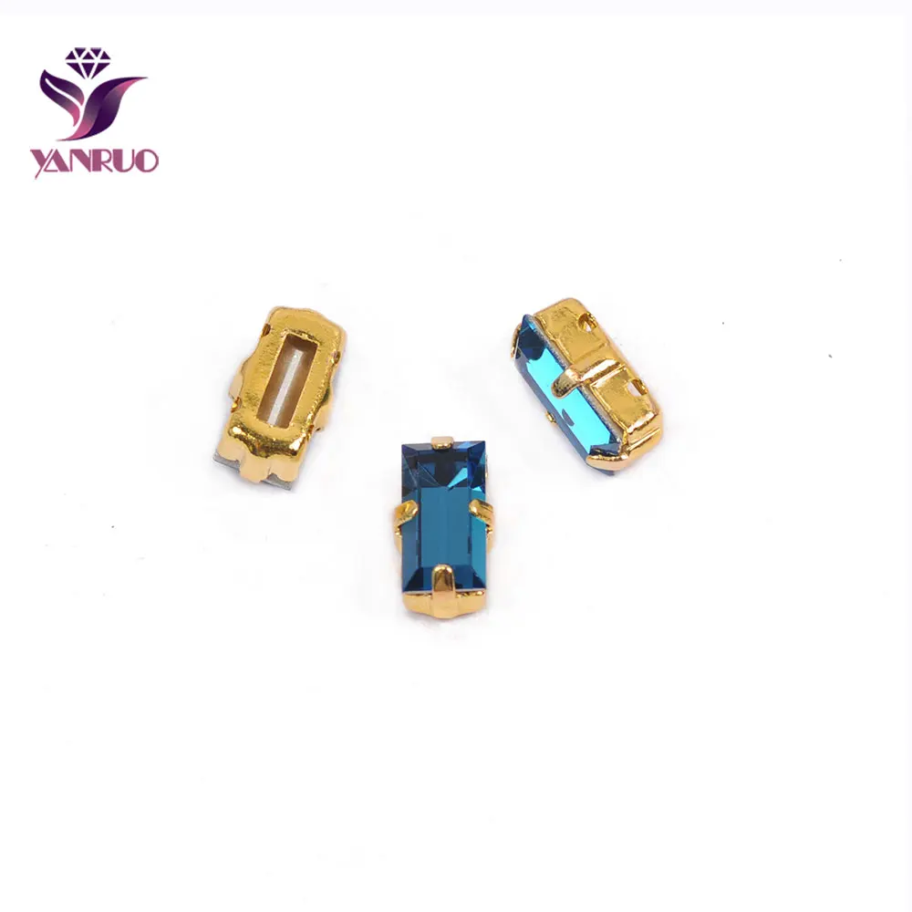 YANRUO, 4501, багет, кристаллы, ручная работа, сшитые камни, заостренный задник, стразы, рукоделие, стекло, шитье, украшения, бриллианты, рукоделие - Цвет: Montana