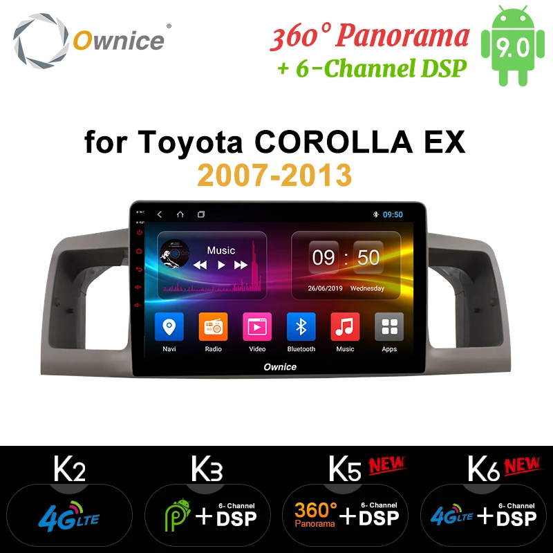 Ownice 8 ядер Android 9 0 4G LTE 360 панорама GPS K3 K5 K6 для Toyota COROLLA EX 2007-2016 автомобильный Радио