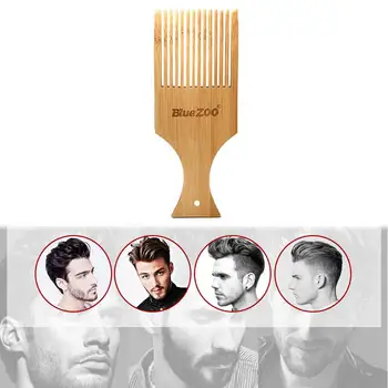 

Anti-static Natural Bamboo Hair Pick Comb Scalp Massage Wide Tooth Detangling Combs Afro Lift Styling Accessories