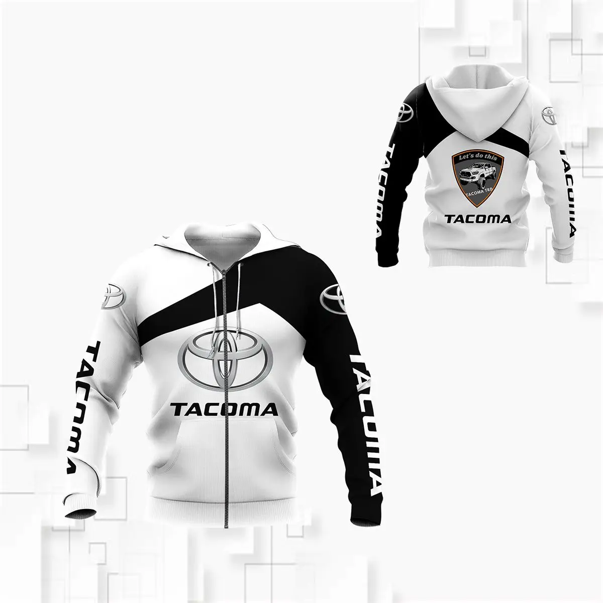 Spring leisure Toyota car logo 3D printing hoodie high quality Harajuku zipper jacket fashion hip hop plus size sportswear punk