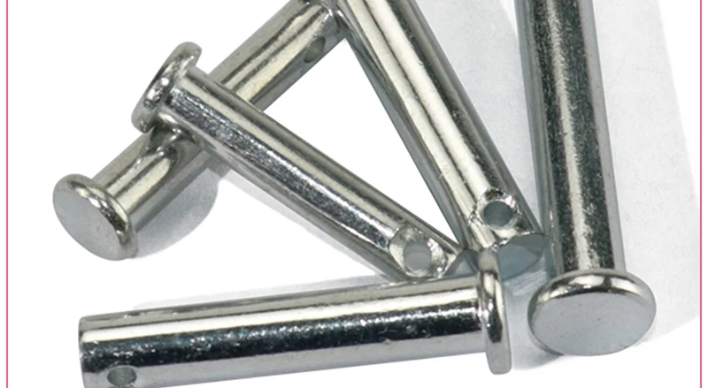 M8 M10 M12 Clevis Pins with Head Carbon Steel with Zinc Plat Shaft Flat Head with Hole Positioning Pins Cylindrical Pin Bolt Pin