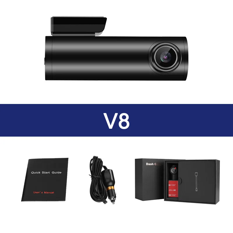 V8 Dash Cam, умный Автомобильный видеорегистратор, камера с управлением через приложение, Wifi, 1080 P, монитор парковки, ночное видение, видеорегистратор, регистратор - Название цвета: V8