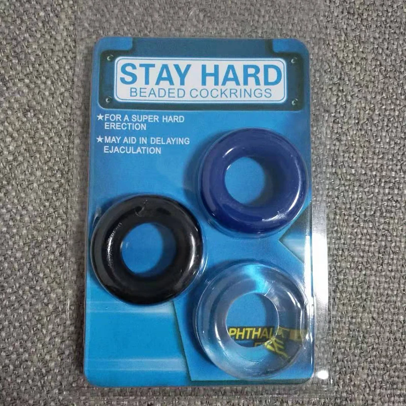 3PCS Adult Male Sex Cock Ring Penis Hard Erection Delaying Ejeculation Toys Semen Lock Dick Ring for Men