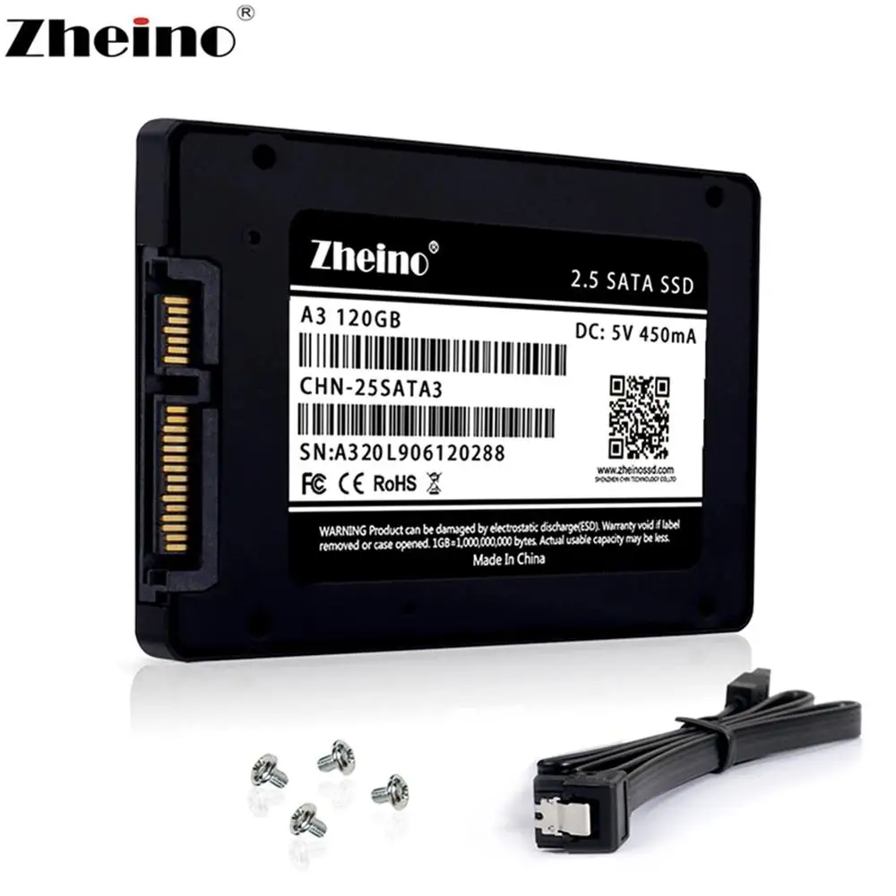 SSD-накопитель Zheino 2 5 дюйма SATA3 60 Гб 120 ГБ 240 360 гб 480 960 128 256 1 ТБ интерфейс