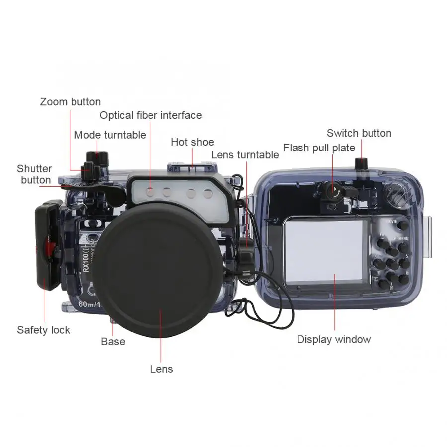 60m 195ft подводный водонепроницаемый чехол для камеры для sony RX100 I II III IV V Mark 1-5