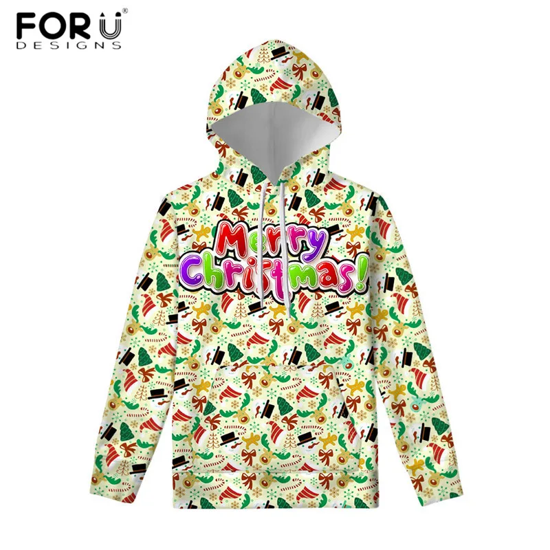 FORUDESIGNS/Новое поступление; толстовка с принтом Санта-Клауса и милым рисунком; женская Рождественская Толстовка больших размеров; женские пуловеры высокого качества - Цвет: CC3401Z72W