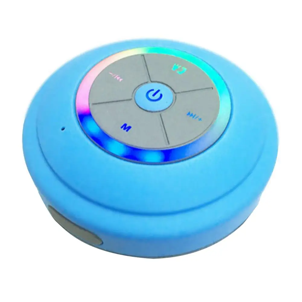 Водонепроницаемый Bluetooth Динамик с светодиодный светильник на присоске Беспроводной Ванная комната мобильного телефона для мобильного телефона Динамик Поддержка Hands-Free данные карты