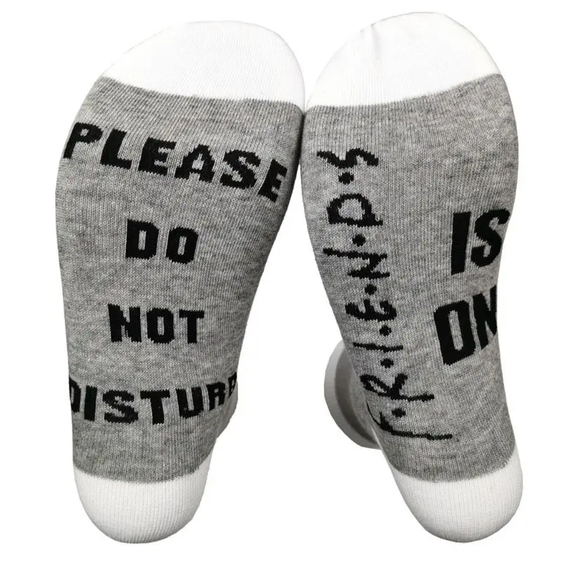 Unisex Cotton Crew Socks Please Do Not Disturb TV Show Is On Funny Hosiery