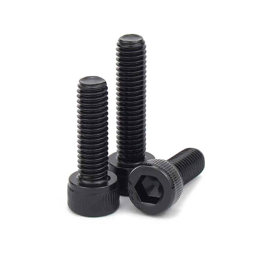 1/20pcs M5 M6 M8 Black 304 A2-70 Stainless Steel Hexagon Hex Socket Head Cap Allen Screw Bolt Thread Length 6-100mm DIN912