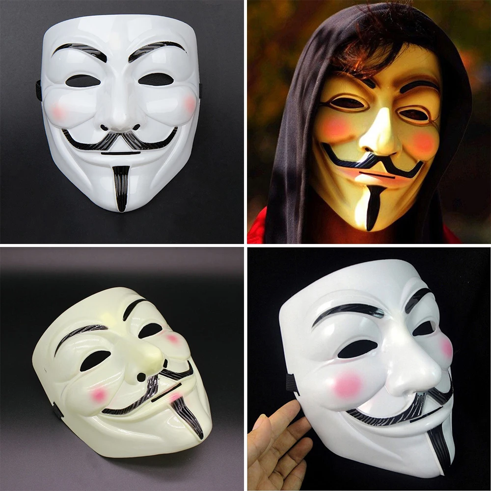 Alsino Masque Lumineux V pour Vendetta Guy Fawkes Anonymous avec LED Bleu  Horreur pour Déguisement Costume Halloween Carnaval Adultes Ados Homme Femme