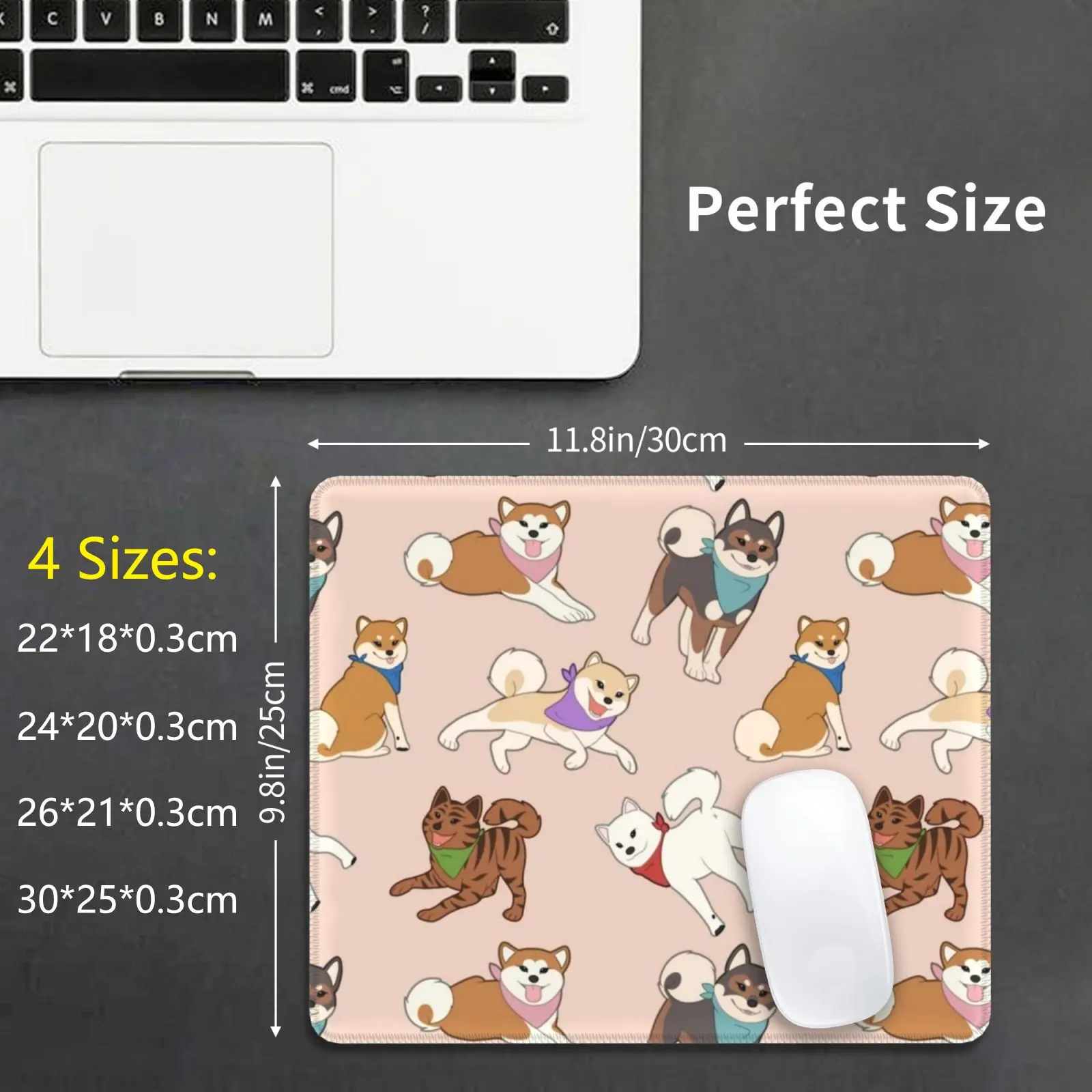 Nihon Ken Pattern-Pink Mouse Pad Stampa Fai Da Te Nihon Ken Japanese Dog Shiba Inu Shiba Akita Inu Akita