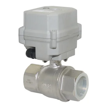 

110-230VAC DN32-DN50 BSP/NPT 2 Way Motorized Ball Valve 1-1/4''-2'' SS304 Full Bore Electric Actuator Valve With Manual Override