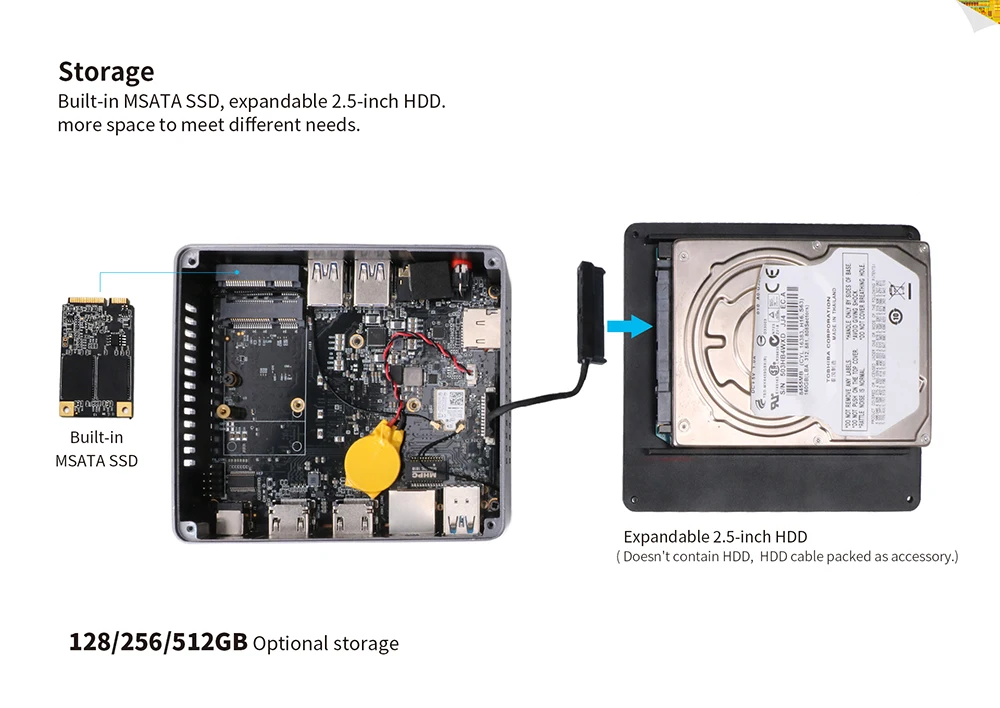 Beelink Gemini X55 мини-ПК GEMINI LAKE Pentium J5005 с возможностью расширения 2,5 дюйма 1 ТБ HDD 2,4 ГГц+ 5 ГГц wifi 1000 Мбит/с USB3.0 HDMI BT4.0 4K