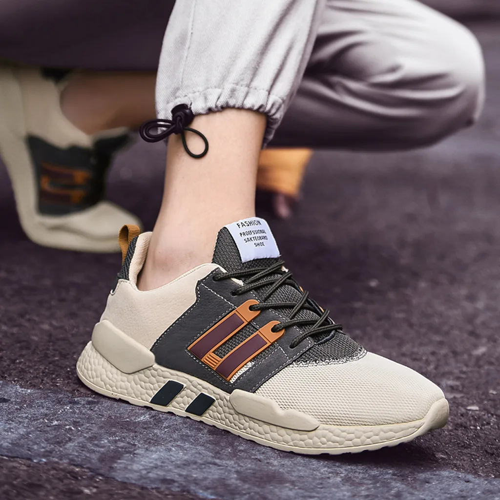 Новинка 2019 года осенние мужские кроссовки на шнуровке Tenis Masculino Черная дышащая