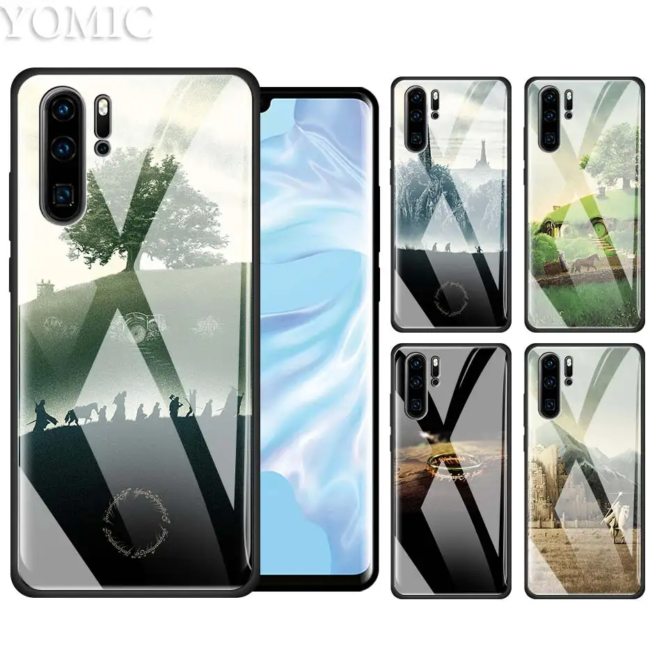 

LORD OF THE RINGS Case for Huawei P20 P30 P10 Honor 8X 20Pro Mate 10 20 Lite Pro Black TPU + Tempered Glass Phone Covers