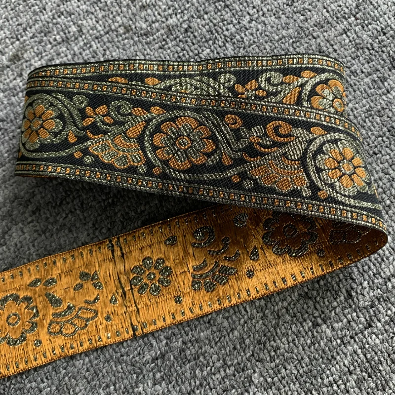 10Yards/lots Woven Jacquard Ribbon Flower Trims Curtain Clothing Accessory