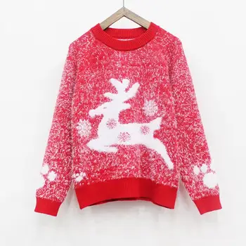 

christmas cloths jersey navida Women winter Warm Christmas sweater reindeer Snowflake patterns Blouse winter coat lady Pullovers