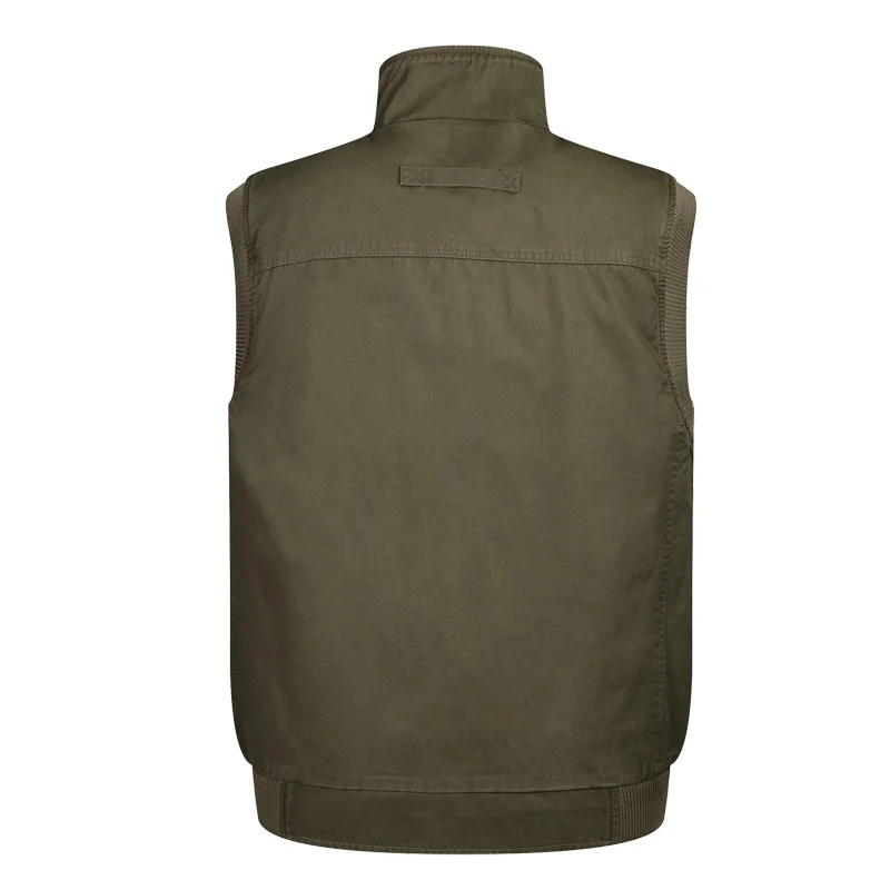 Однотонный хлопковый мешковатый жилет для мужчин Повседневная Эластичная