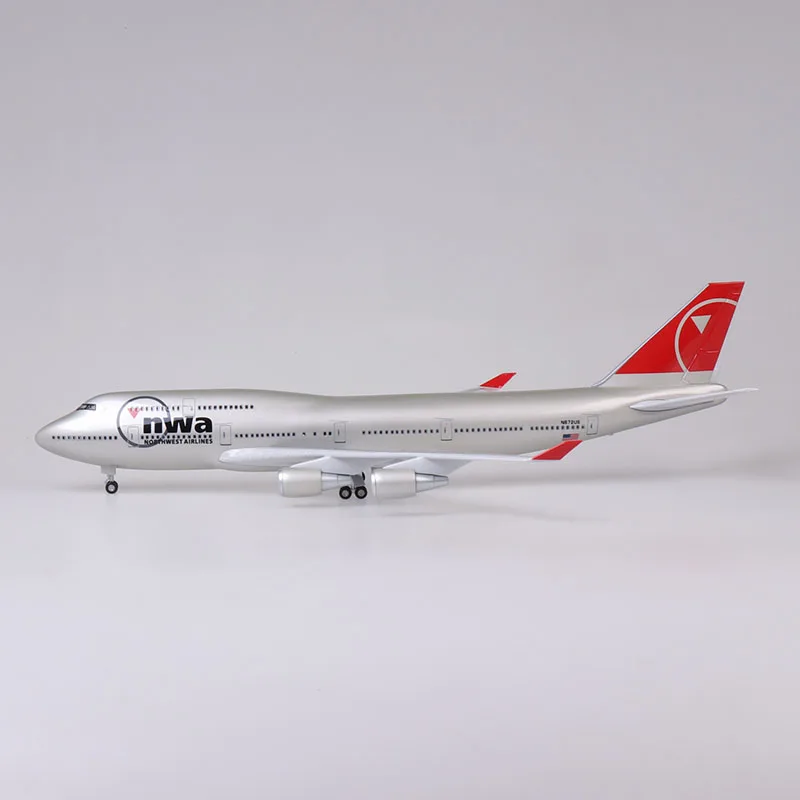 47 см Boeing 747 B747 Nwa NorthWest Airlines модель самолета авиарама W шасси и светильник игрушки самолет сувенир самолет детский подарок