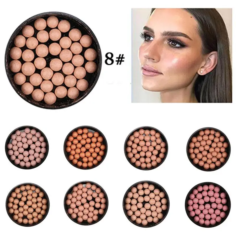 

Matte Blusher Ball 3 In 1 Blush Eyeshadow Contour Makeup Face Loose Powder Balls 8 Colors Repair Classic Ball