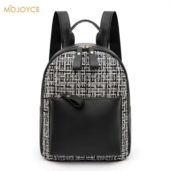 

Fashion Women Backpacks Casual PU Leather Splicing Shoulder Bag Teenage Girls Travel School Rucksack