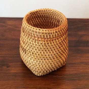 

Rattan Chopsticks Tube Shovel Spoons Bucket Dinner Knives Forks Tableware Storage Box Home Storage Baskets Organizer C