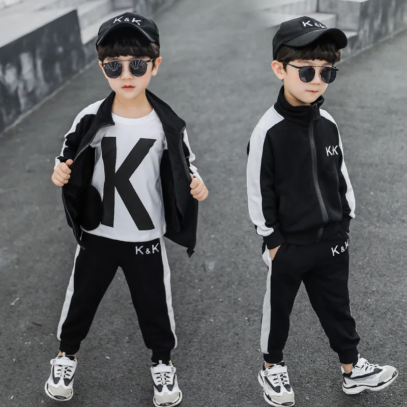 3PCS Baby Boy Clothes Children Boys Clothing Set Baby Girls Boys Jackets+ T-shirts+Pants Boy Tracksuit Set Casual Kids Clothes