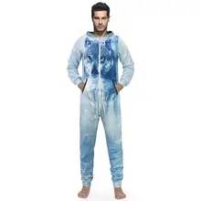 Fashion Wolf Imprinting Men's Jumpsuits Onesie Pajamas Comfortable Adult Onesie Warm Long Sleeves Men's Pajamas Sleepwear Fashion Wolf Imprinting Men's Jumpsuits Onesie Pajamas Comfortable Adult Onesie Warm Long Sleeves Men's Pajamas Sleepwear